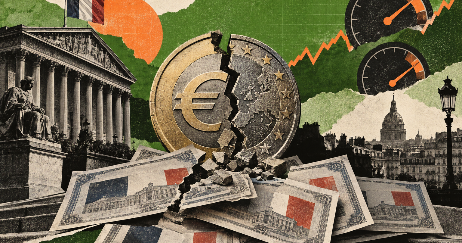 French Bond Sell-Off Pushes Euro Debt Spreads to 2012 Crisis Highs as Budget Panic Spreads
