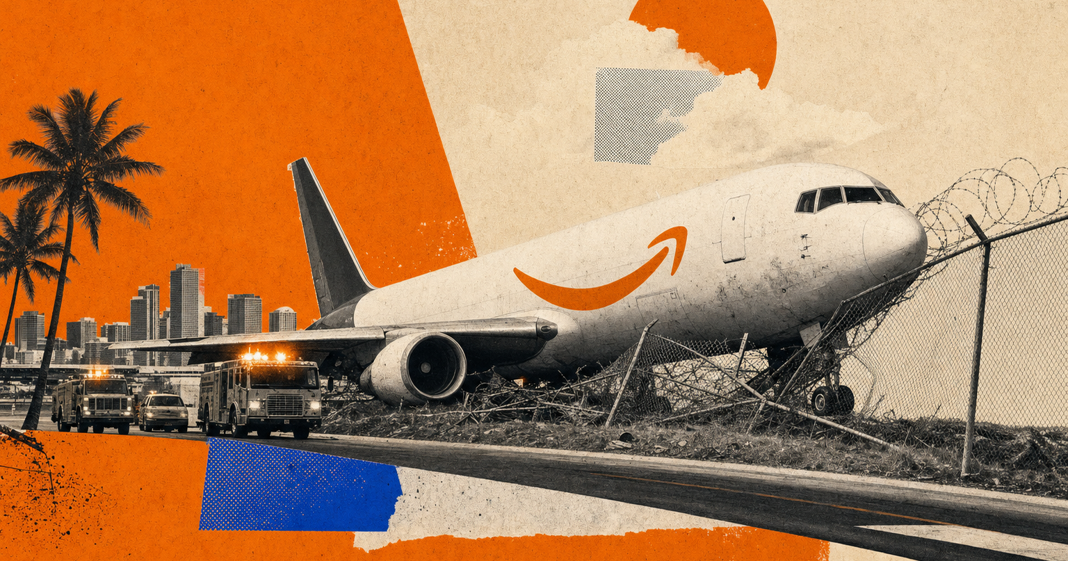 Amazon Air cargo jet overruns Miami runway