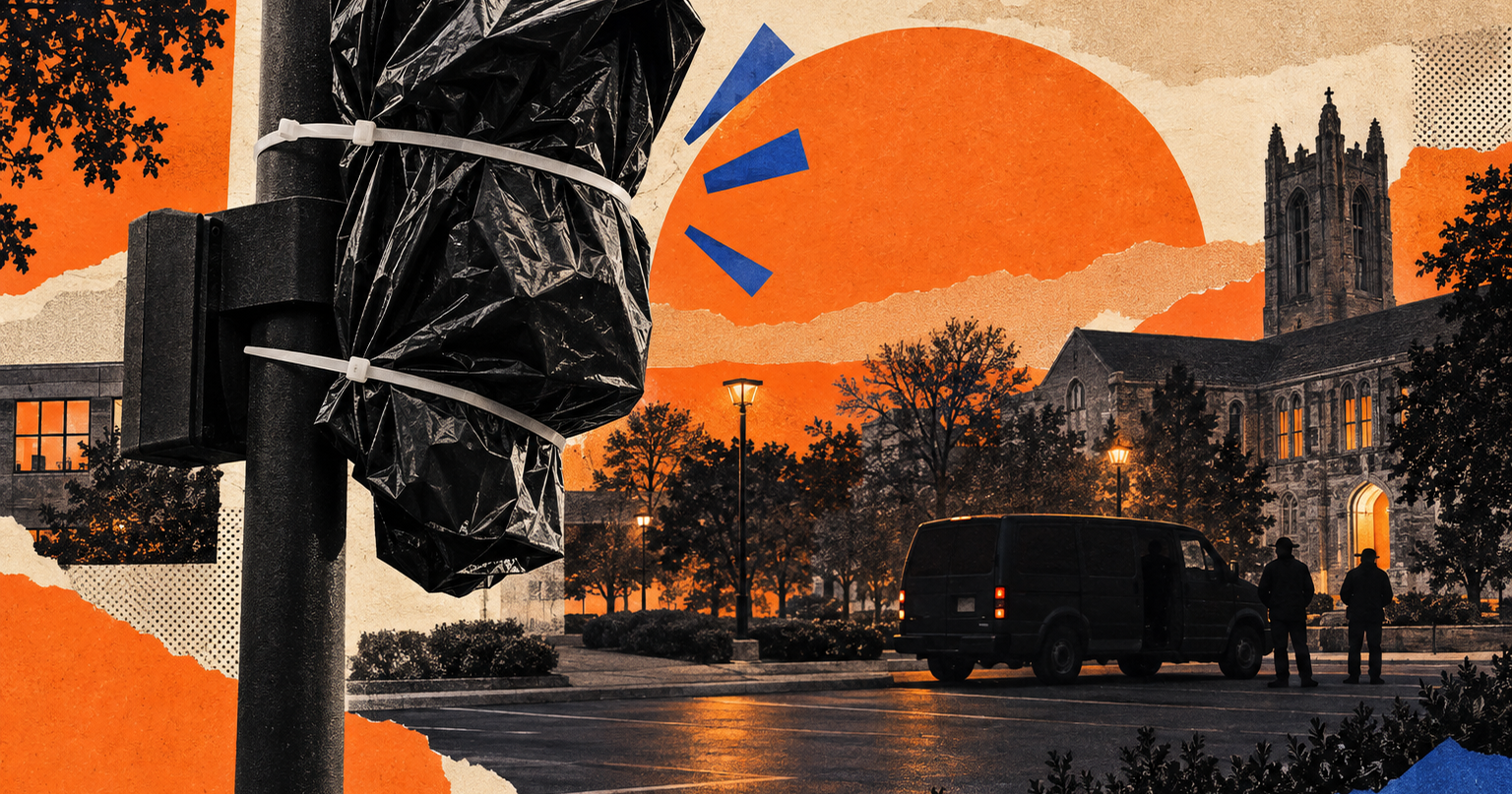 A College Asked Flock to Pull Its Cameras Over ICE Fears. Flock Said No, So Staff Covered Them in Trash Bags